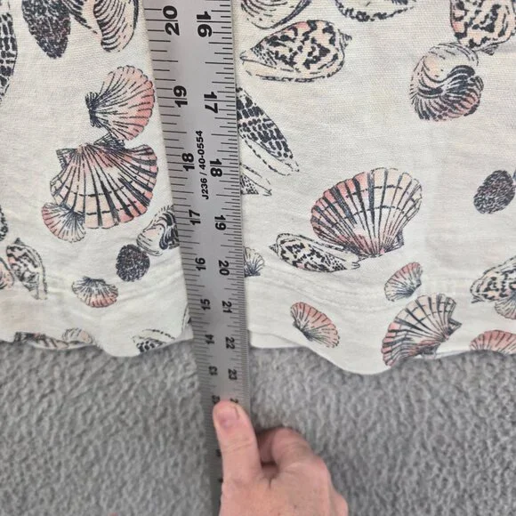 Liz Claiborne Linen Blend Tank Beach Summer Seashell Print Women's XXL - Picture 5 of 8